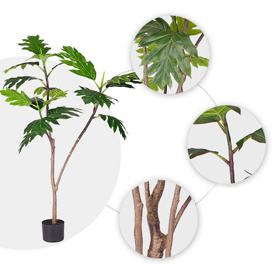 SOGA 2X 120cm Artificial Natural Green Split-Leaf Philodendron Tree Fake Tropical Indoor Plant Home Office Decor