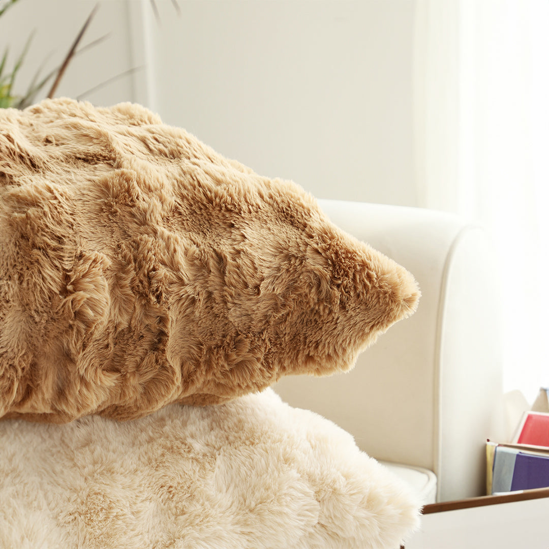 SOGA 2X 50cm Throw Pillow Coffee with Rabbit  Square Cushion for Living Room Home Decor