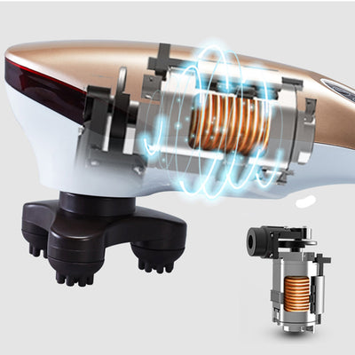 SOGA 2X 6 Heads Portable Handheld Massager Soothing Stimulate Blood Flow Gold