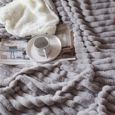 SOGA 2X 150x200cm Throw Blanket Smoke Gray Premium Milk Velvet Luxuriously Soft Cozy Bedding