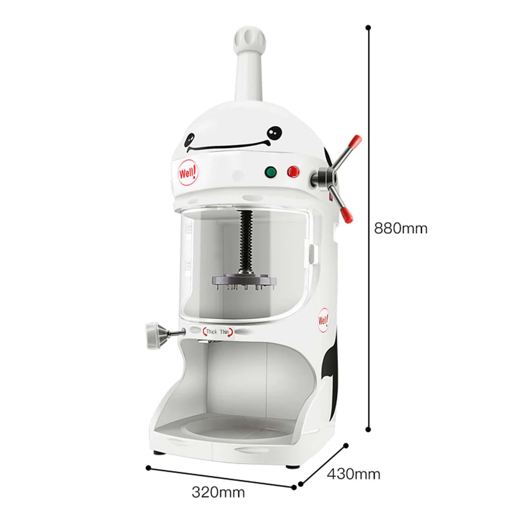 SOGA 350W Commercial Ice Shaver Crusher Machine Automatic Snow Cone Maker