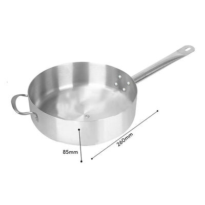 SOGA 2X 26cm Stainless Steel Saucepan Sauce pan with Glass Lid and Helper Handle Triple Ply Base Cookware