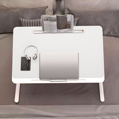 SOGA 60x40cm Portable White Adjustable Foldable Laptop and Study Table