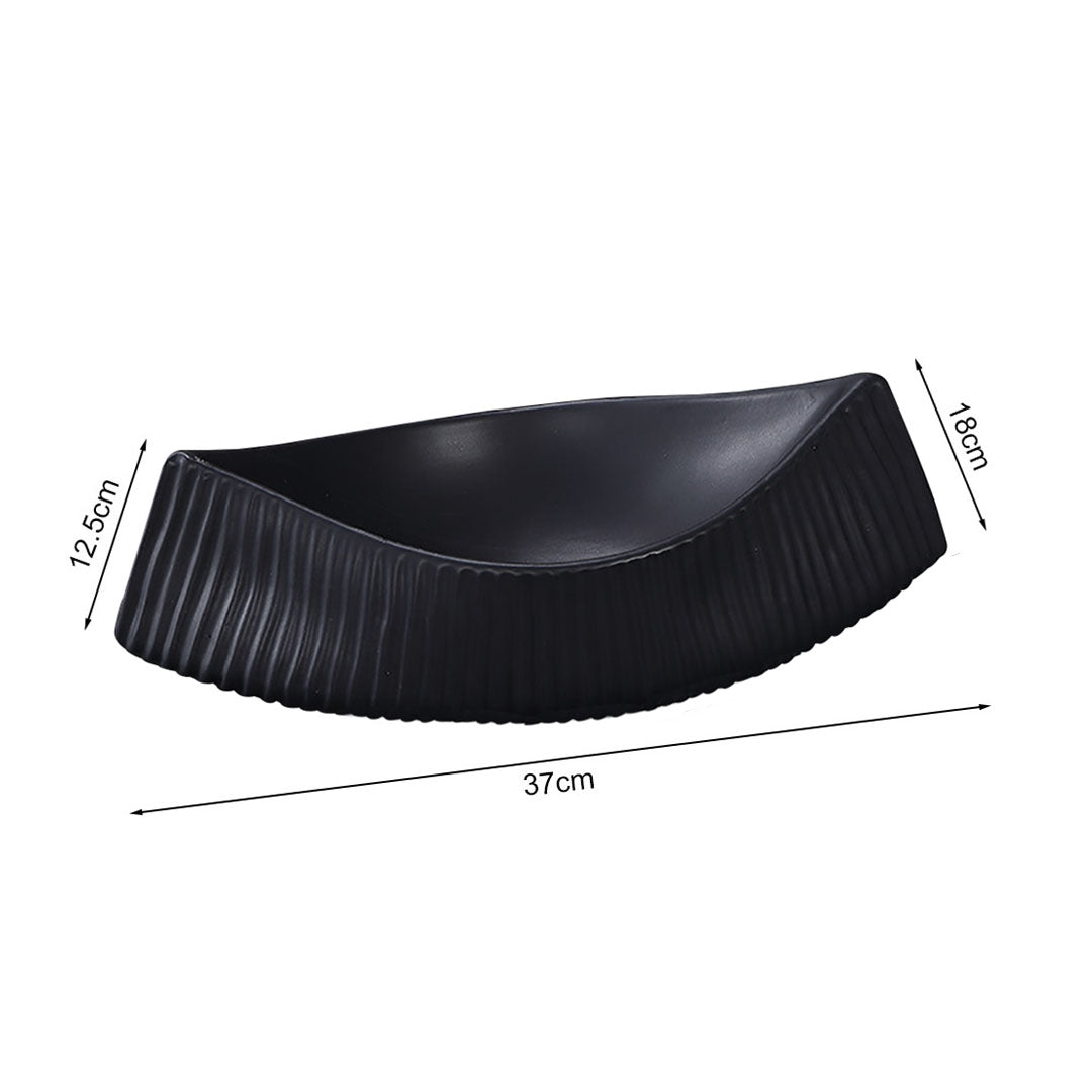 SOGA 37x12.5cm Ornament boat shaped plate ceramic food decoration Serving Tray For Kitchenware