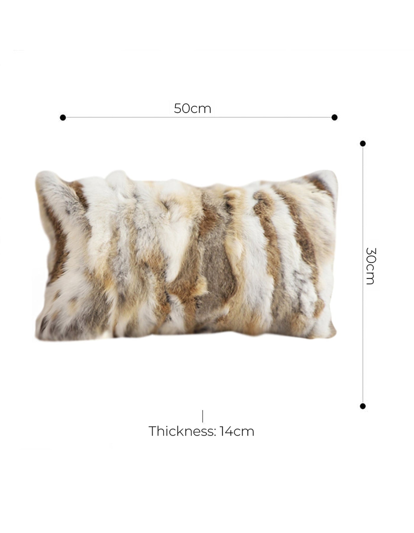 SOGA 2X 30cm Throw Pillow Coffee Rabbit Fur Lumbar Warm Cozy Decorative Cushion Home Decor