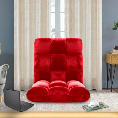 SOGA 4X Floor Recliner Folding Lounge Sofa Futon Couch Folding Chair Cushion Red