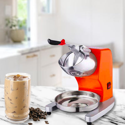 SOGA Ice Shaver Electric Stainless Steel Ice Crusher Slicer Machine Commercial Orange