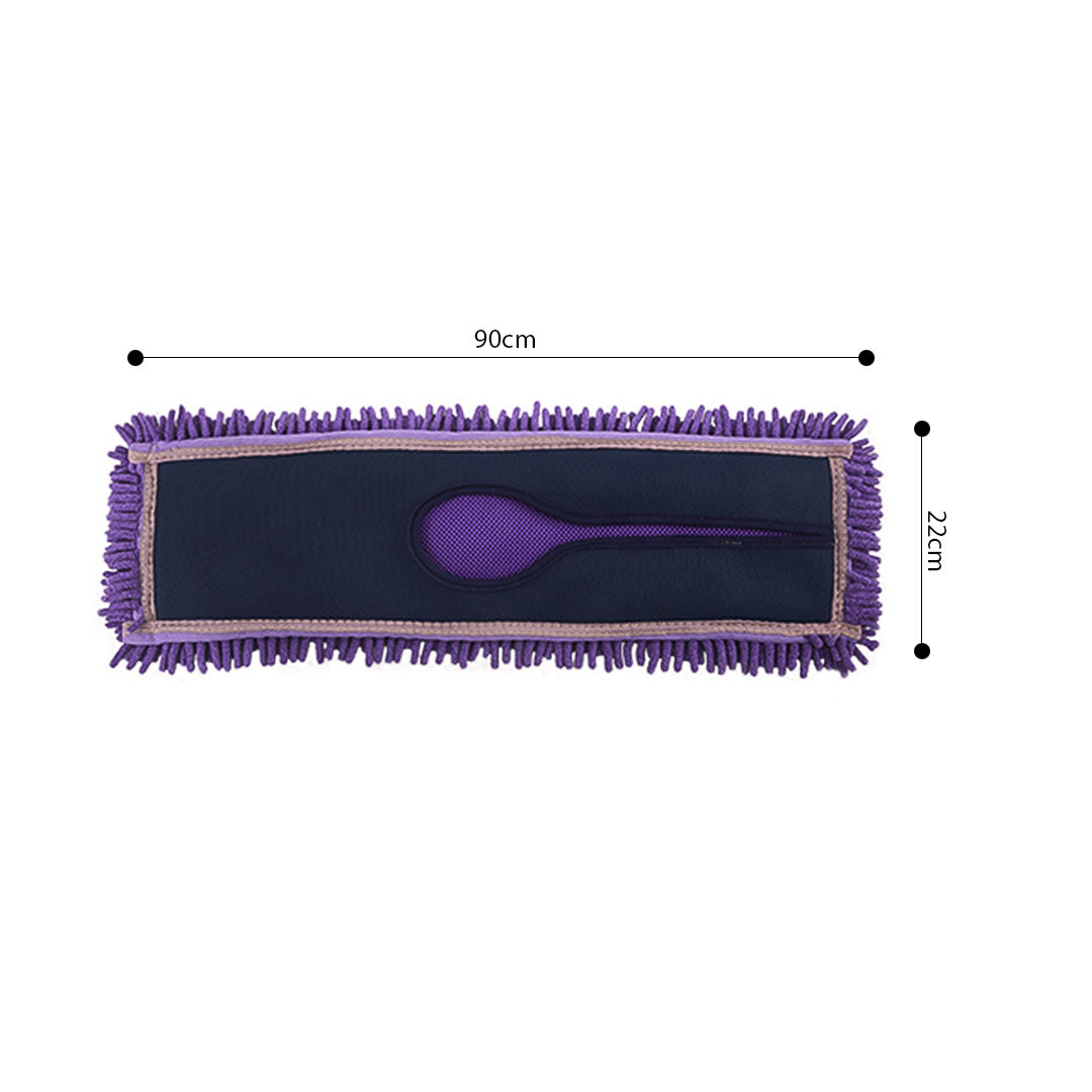 SOGA 5X 90x22 Purple Microfiber Flat Mop Floor Cleaning Pads Rotating Dust Remover