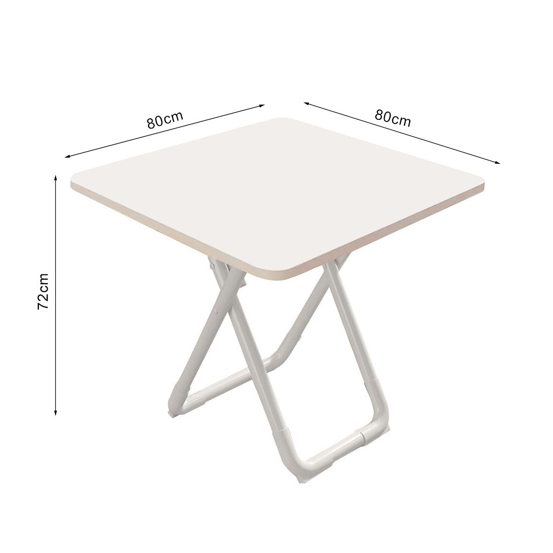 SOGA 2X 80cm White Square Table with White Legs Modern Minimalist Design for Home Decor