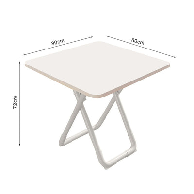 SOGA 2X 80cm White Square Table with White Legs Modern Minimalist Design for Home Decor
