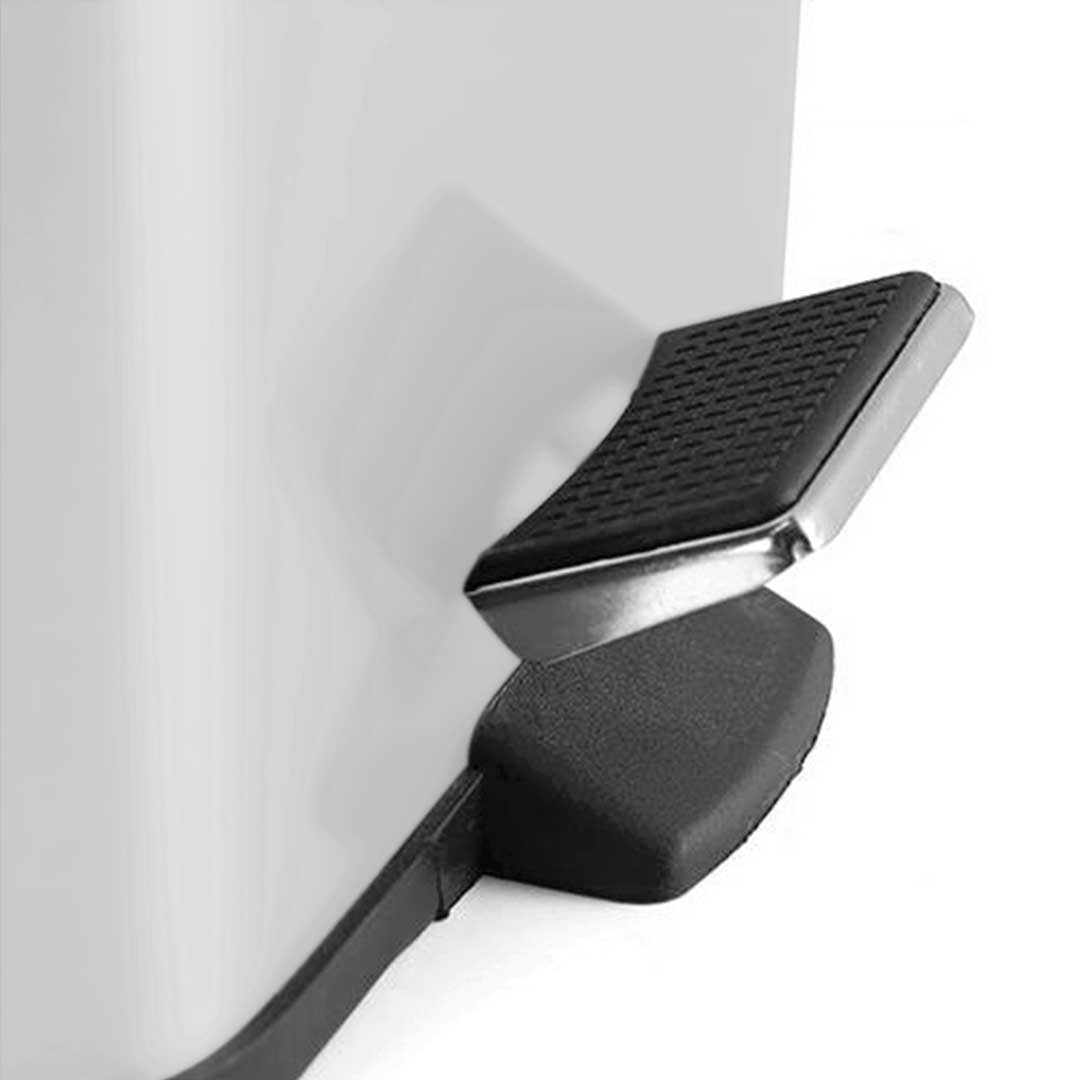 SOGA 2X Foot Pedal Stainless Steel Rubbish Recycling Garbage Waste Trash Bin Square 12L White
