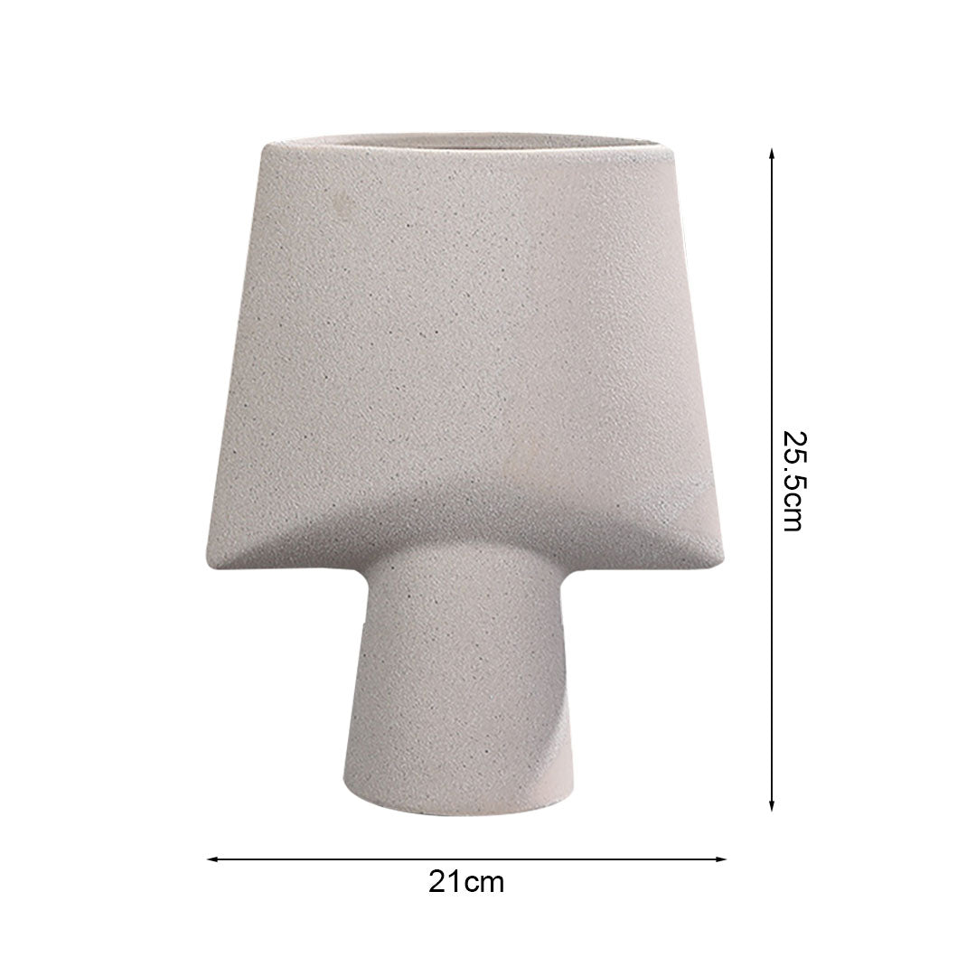 SOGA 2X 21x25.5cm Ornament Geometric Decor Ceramic Vase Flower Pots Decorative for Living Room Decoration