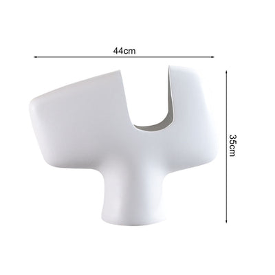 SOGA 44x35cm Ornament Modern Curved Decorative Vase Sculptural Accent for Unique Arrangements Home Decor