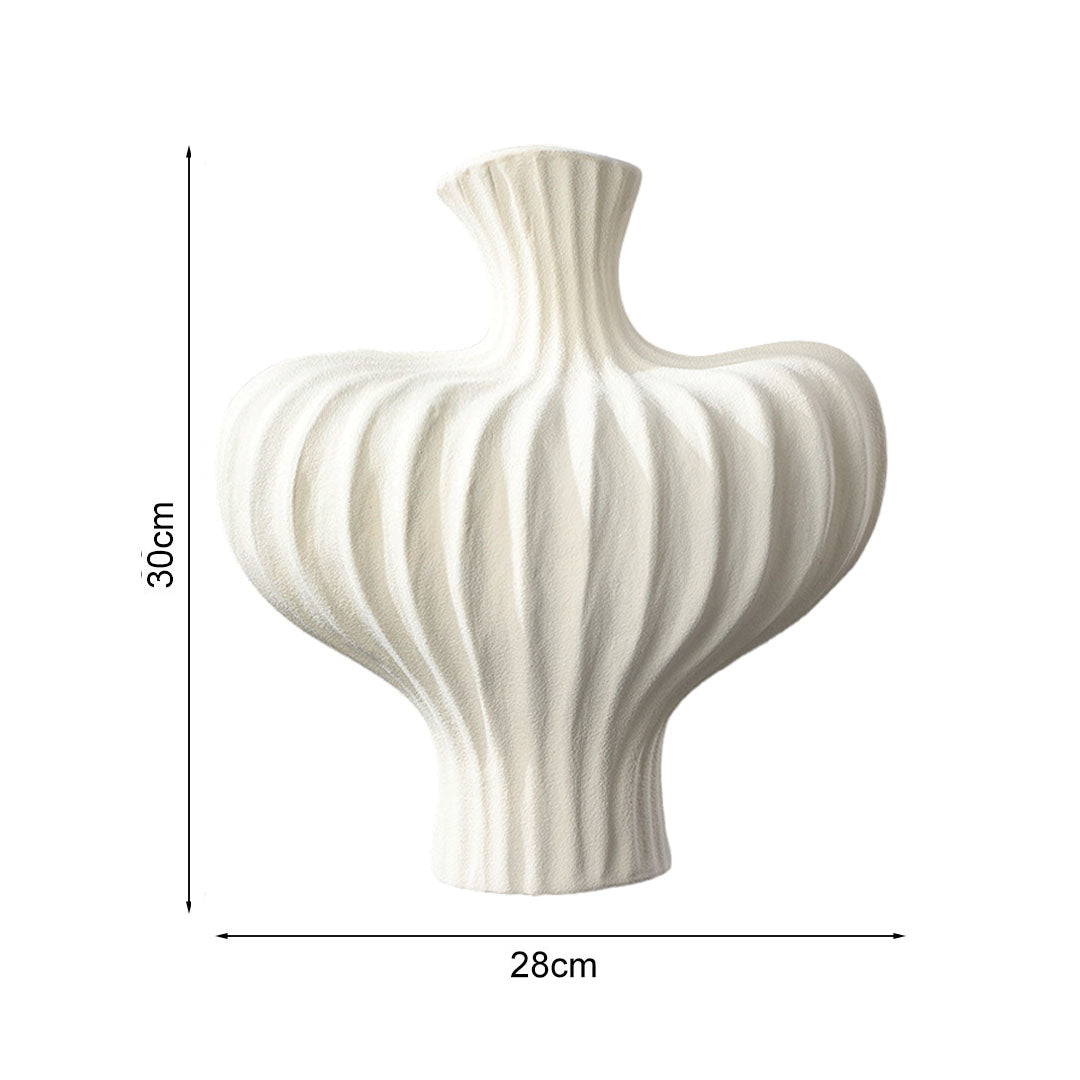 SOGA 28X30cm Ornament Large Matte White Vases Countertop Decoration Accessories Porch Crafts Home Decor