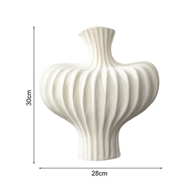 SOGA 28X30cm Ornament Large Matte White Vases Countertop Decoration Accessories Porch Crafts Home Decor