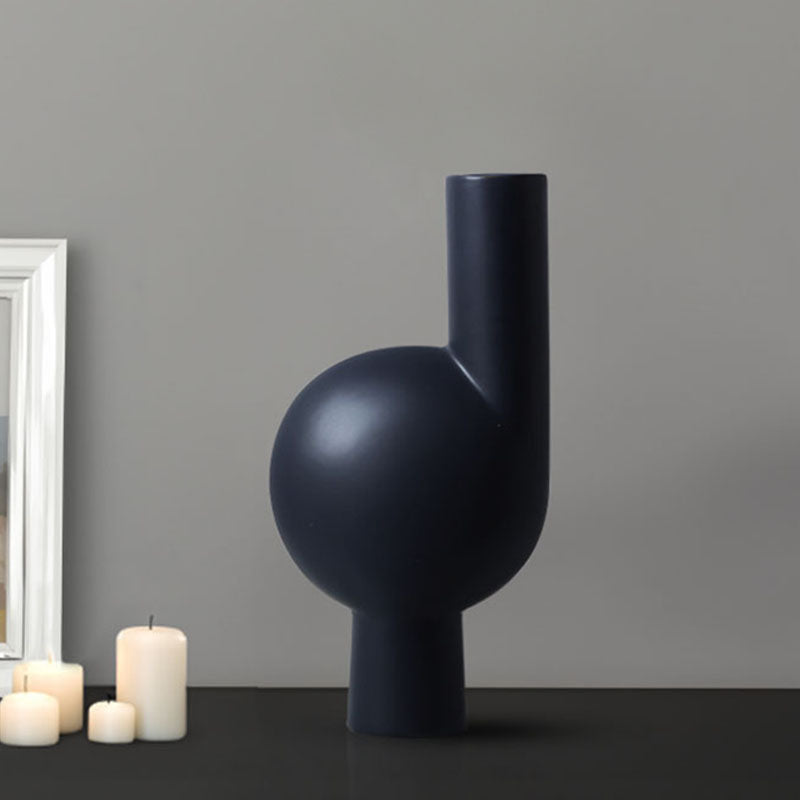 SOGA 19x37cm Large Ornament a modern abstract vase decorative object unique shape with narrow neck for Home Decor