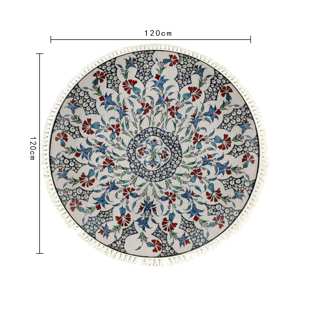 SOGA 2X 120cm Mandala Round Area Thick Anti-slip Doormat, Home Decor