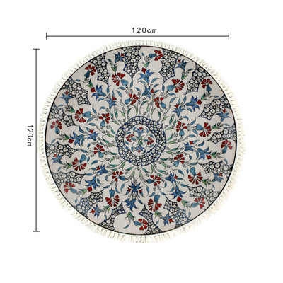 SOGA 2X 120cm Mandala Round Area Thick Anti-slip Doormat, Home Decor
