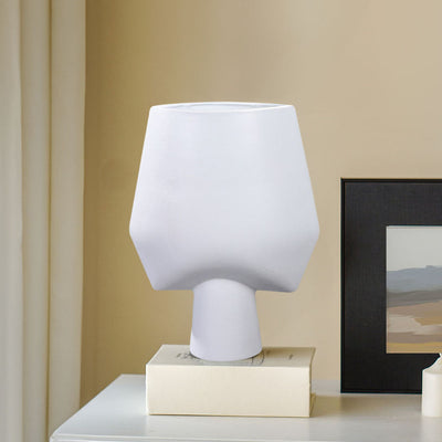 SOGA 33x43cm White Large Ornament Bodhi House Ceramic Handcrafted Modern Abstract Square Vase Home Decor