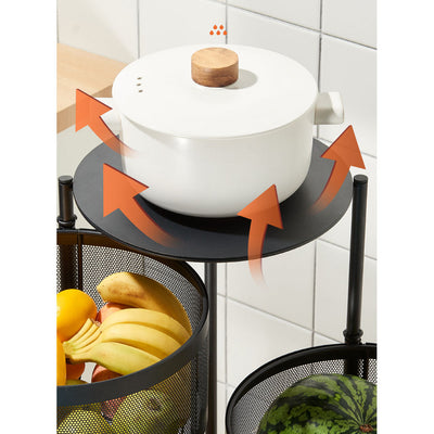SOGA 2X 4 Tier Steel Round Rotating Kitchen Cart Multi-Functional Shelves Storage Organizer with Wheels