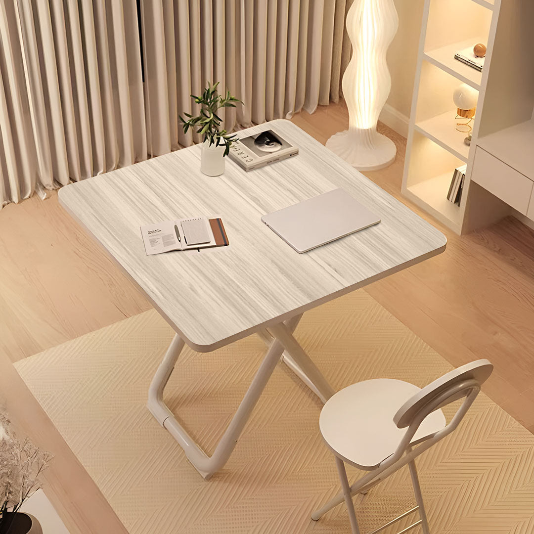 SOGA 2X 80cm Light Square Table with White Legs Modern Design for Home Decor