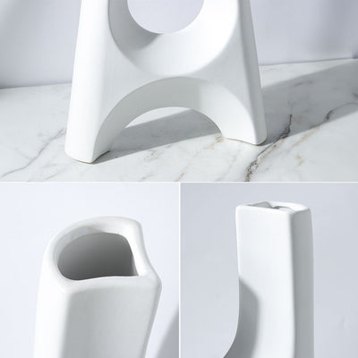 SOGA 2X 31x32cm Ornament Modern Minimalist Bottle Holder Stylish Cylindrical Stand and Plant Pots for Home Décor