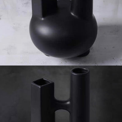 SOGA 2X Ornament Modern Geometric Vase Minimalist Double Tube Abstract Sculpture for Home Décor