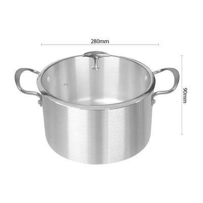 SOGA 2X Stainless Steel 28cm Casserole With Lid Induction Cookware
