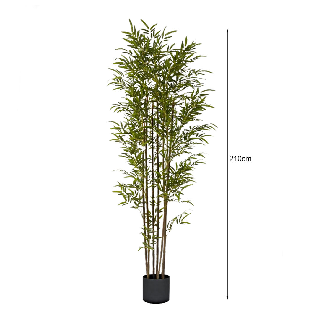 SOGA 2X 210cm Lucky Bamboo Tree Bambusa Vulgaris Artificial Plant w/ 7 Branches Home Accent Decor