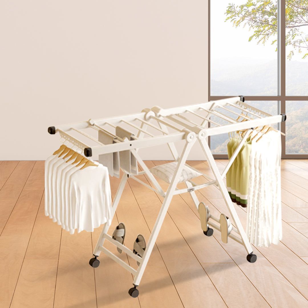 SOGA 2X 160cm Portable Wing Shape Clothes Drying Rack Foldable Space-Saving Laundry Holder
