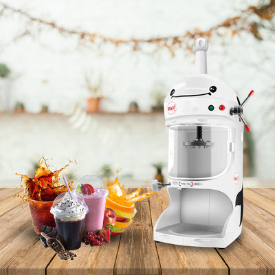 SOGA 350W Commercial Ice Shaver Crusher Machine Automatic Snow Cone Maker