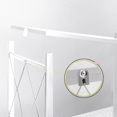 SOGA 2X 5 Tier Steel White Foldable Kitchen Cart Multi-Functional Shelves Storage Organizer with Wheels