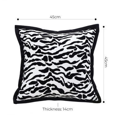 SOGA 2X 45cm Black and White Luxury Cushion Light Mottled Texture Decorative Square Pillow Living Room