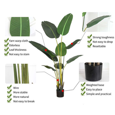 SOGA 4X 160cm Artificial Green Indoor Traveler Banana Fake Decoration Tree Flower Pot Plant