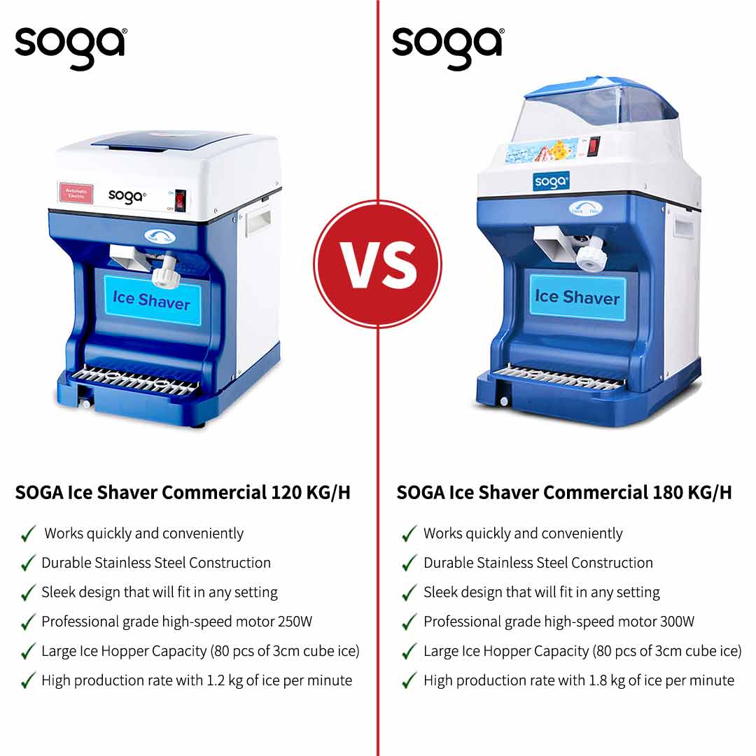 SOGA 2x Commercial Ice Shaver Ice Crusher Slicer Smoothie Maker Machine 180KG/h