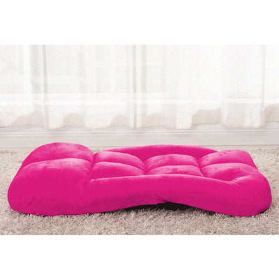 SOGA Foldable Lounge Cushion Adjustable Floor Lazy Recliner Chair with Armrest Pink