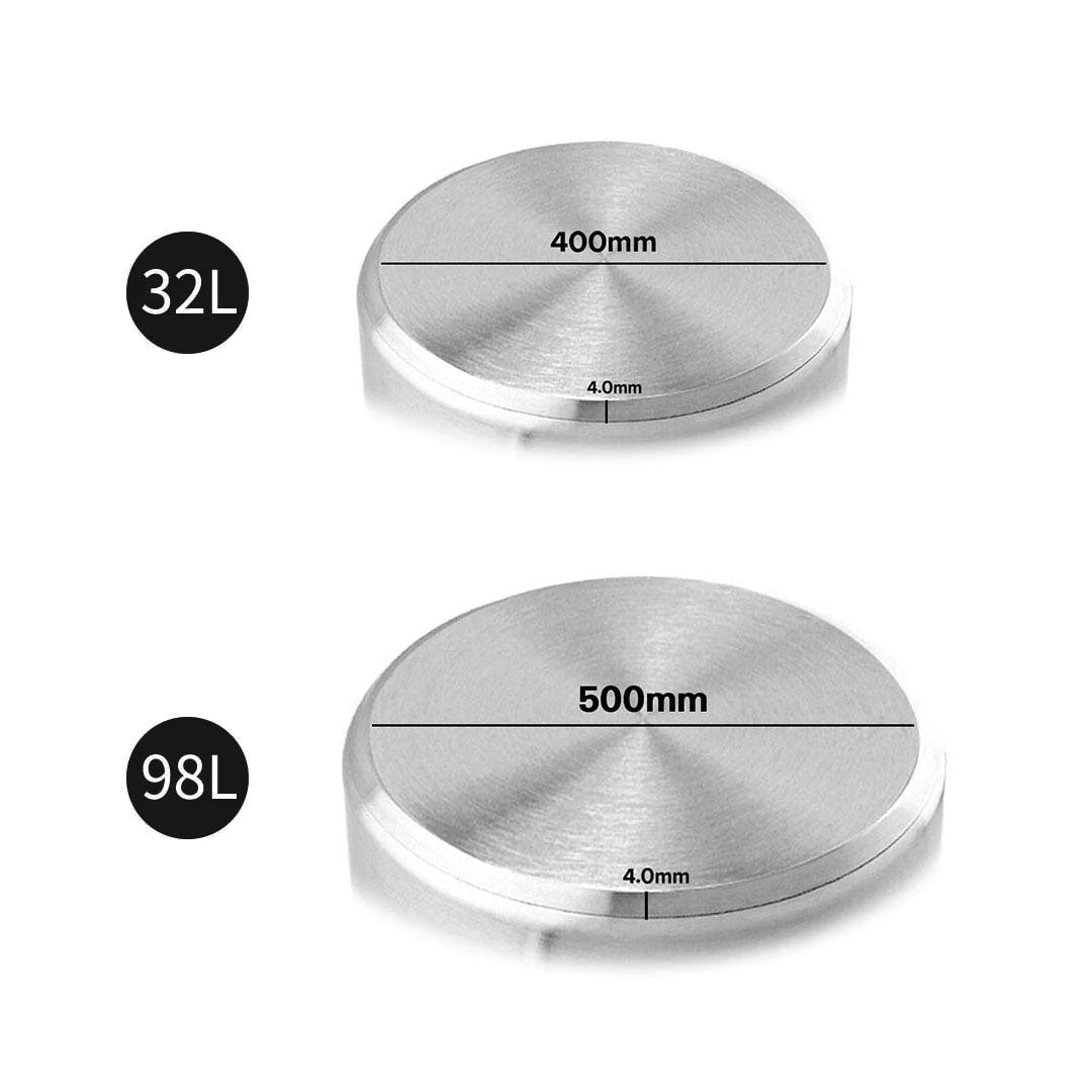 SOGA 32L Wide Stock Pot  and 98L Tall Top Grade Thick Stainless Steel Stockpot 18/10