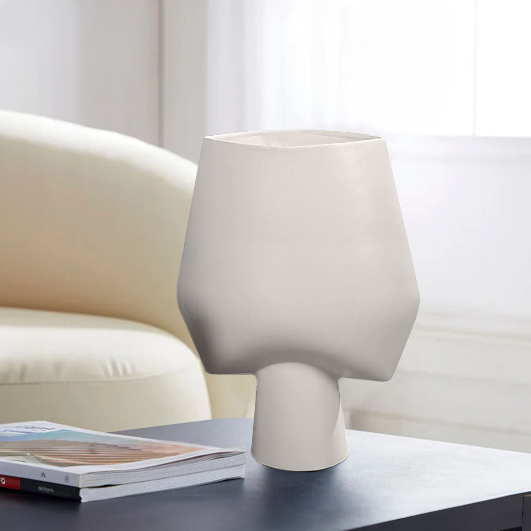 SOGA 33x43cm Ornament Bodhi House Ceramic Handcrafted Modern Abstract Square Vase Home Decor