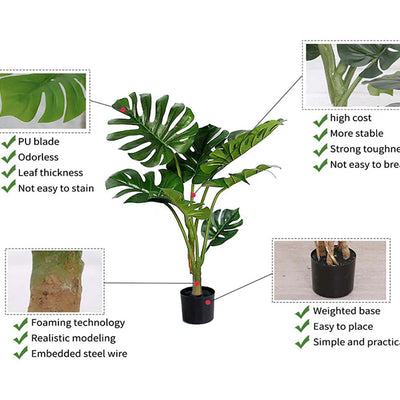 SOGA 4X 120cm Artificial Green Indoor Turtle Back Fake Decoration Tree Flower Pot Plant