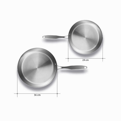 SOGA Stainless Steel Fry Pan 24cm Frying Pan Top Grade Induction Cooking FryPan