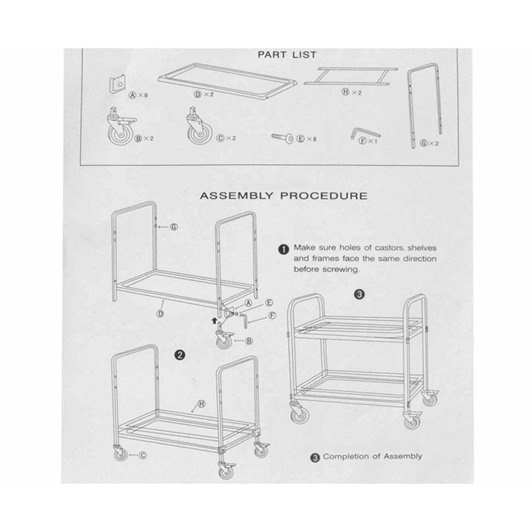 SOGA 2X 2 Tier 85x45x90cm Stainless Steel Drink Wine Food Utility Cart Medium