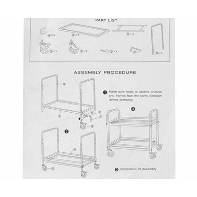 SOGA 2X 2 Tier 85x45x90cm Stainless Steel Drink Wine Food Utility Cart Medium