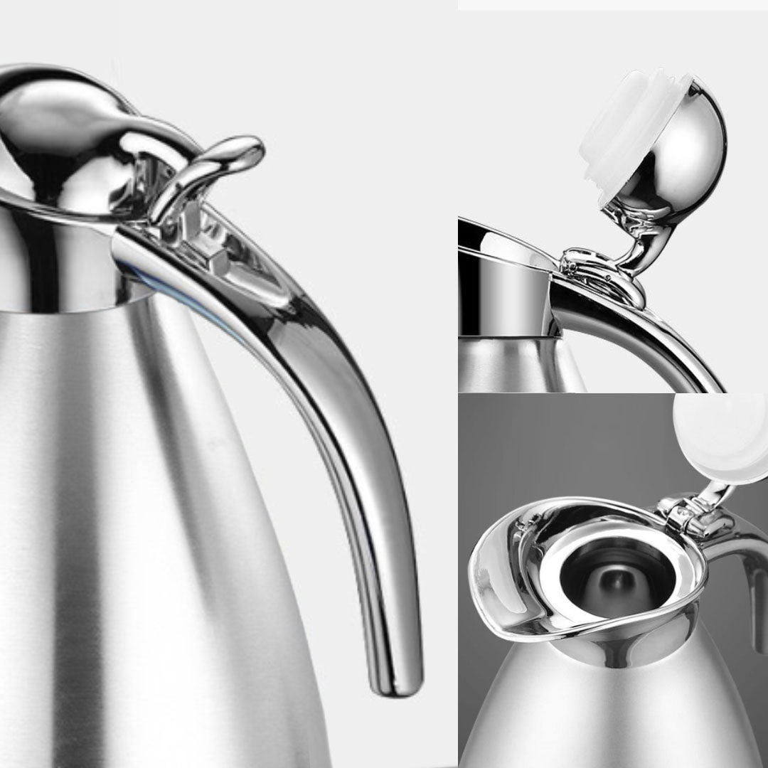 SOGA 2X 1.5L Silver Color 3-Layer Inner Stainless Steel, Vacuum Insulated and Outer Stainless Steel Thermal Flask