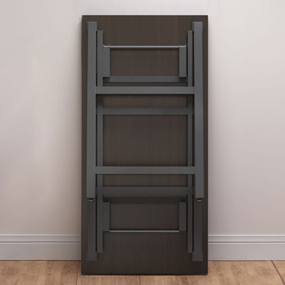 SOGA 2X 120x60x75cm Black Foldable Computer Study Table Easy Assembly Desk No Chair