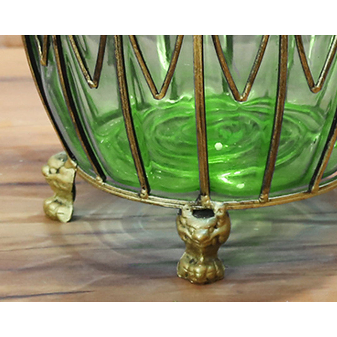 SOGA 51cm Green Glass Tall Floor Vase with 12pcs Pink Artificial Fake Flower Set