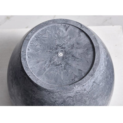 SOGA 32cm Weathered Grey Round Resin Plant Flower Pot in Cement Pattern Planter Cachepot for Indoor Home Office