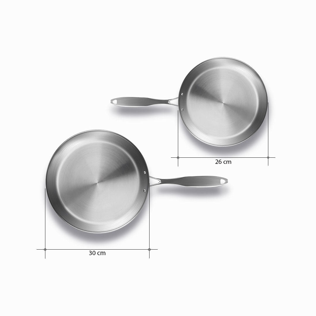 SOGA Stainless Steel Fry Pan 26cm 30cm Frying Pan Top Grade Skillet Induction Cooking FryPan