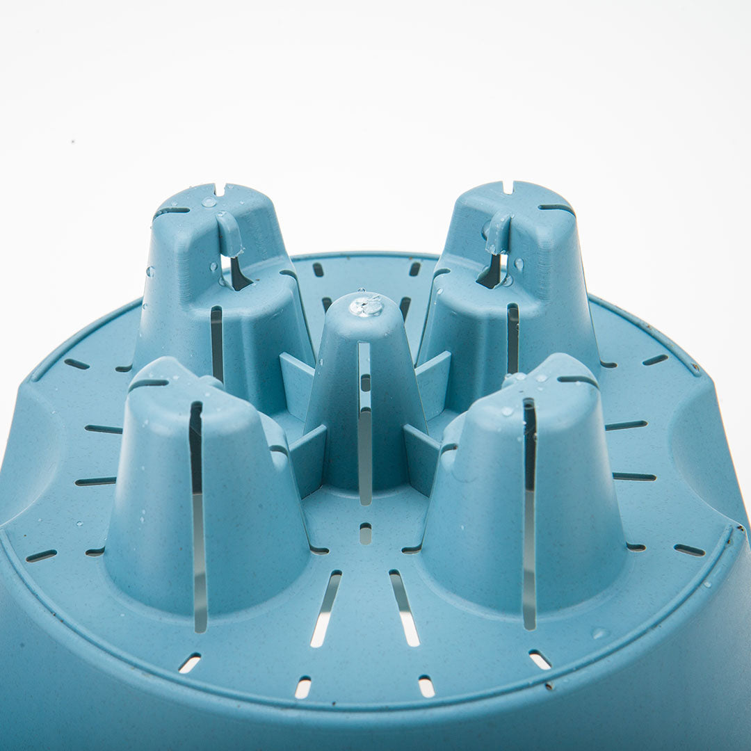 SOGA 19.5cm Blue Plastic Plant Pot Self Watering Planter Flower Bonsai Indoor Outdoor Garden Decor Set of 2