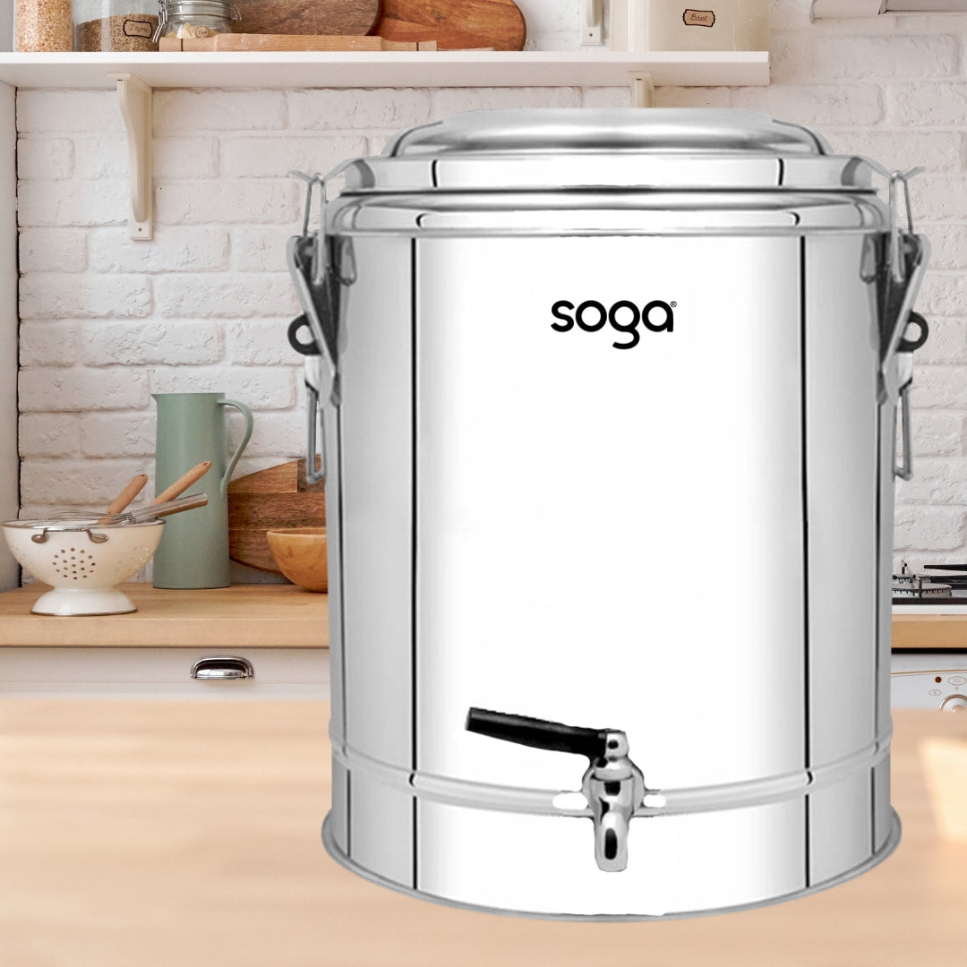 SOGA 50L Stainless Steel Insulated Stock Pot Hot & Cold Beverage Container