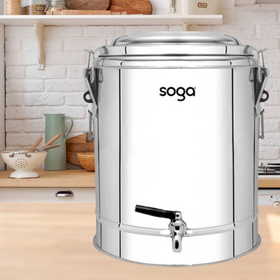 SOGA 50L Stainless Steel Insulated Stock Pot Hot & Cold Beverage Container